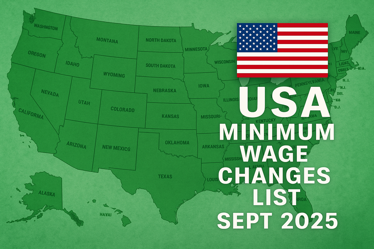 USA Minimum Wage Changes List Sept 2025